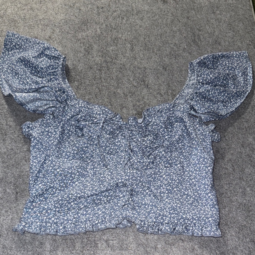 Elegant Blue Floral Women's Blouse